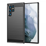 Silikonski ovitek za Samsung Galaxy S23 Ultra 5G - mat carbon čr